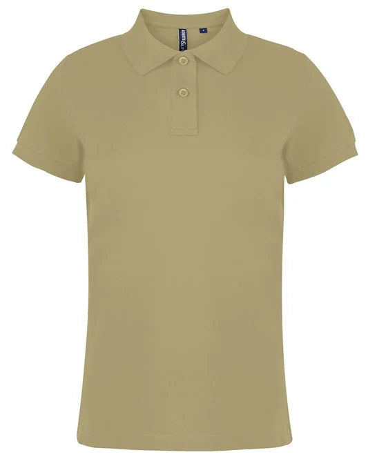 Khaki women's performance polo shirt