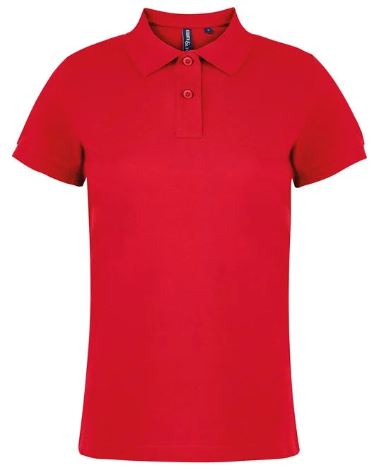 Red women's performance polo shirt