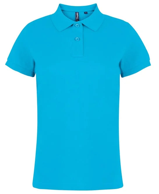 Turquoise women's performance polo shirt