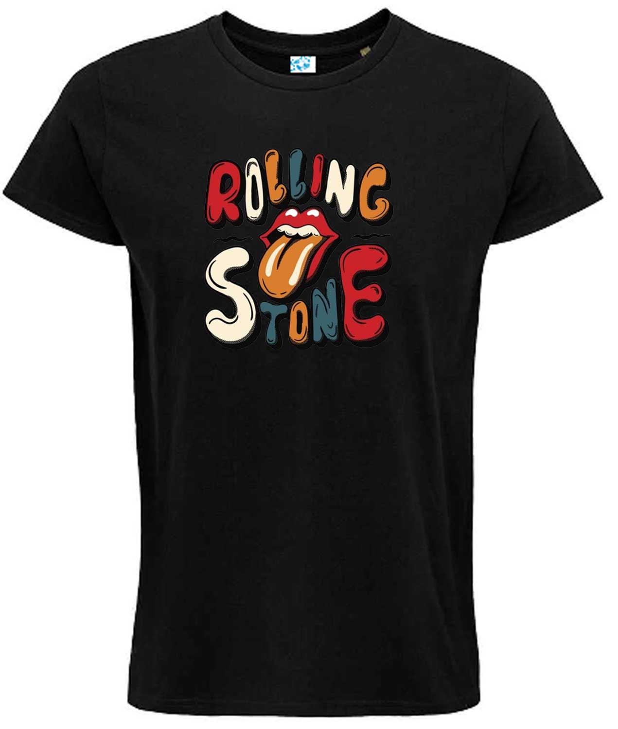 RS Vibrant Retro Multicolour Print, Classic Rock Style T shirt