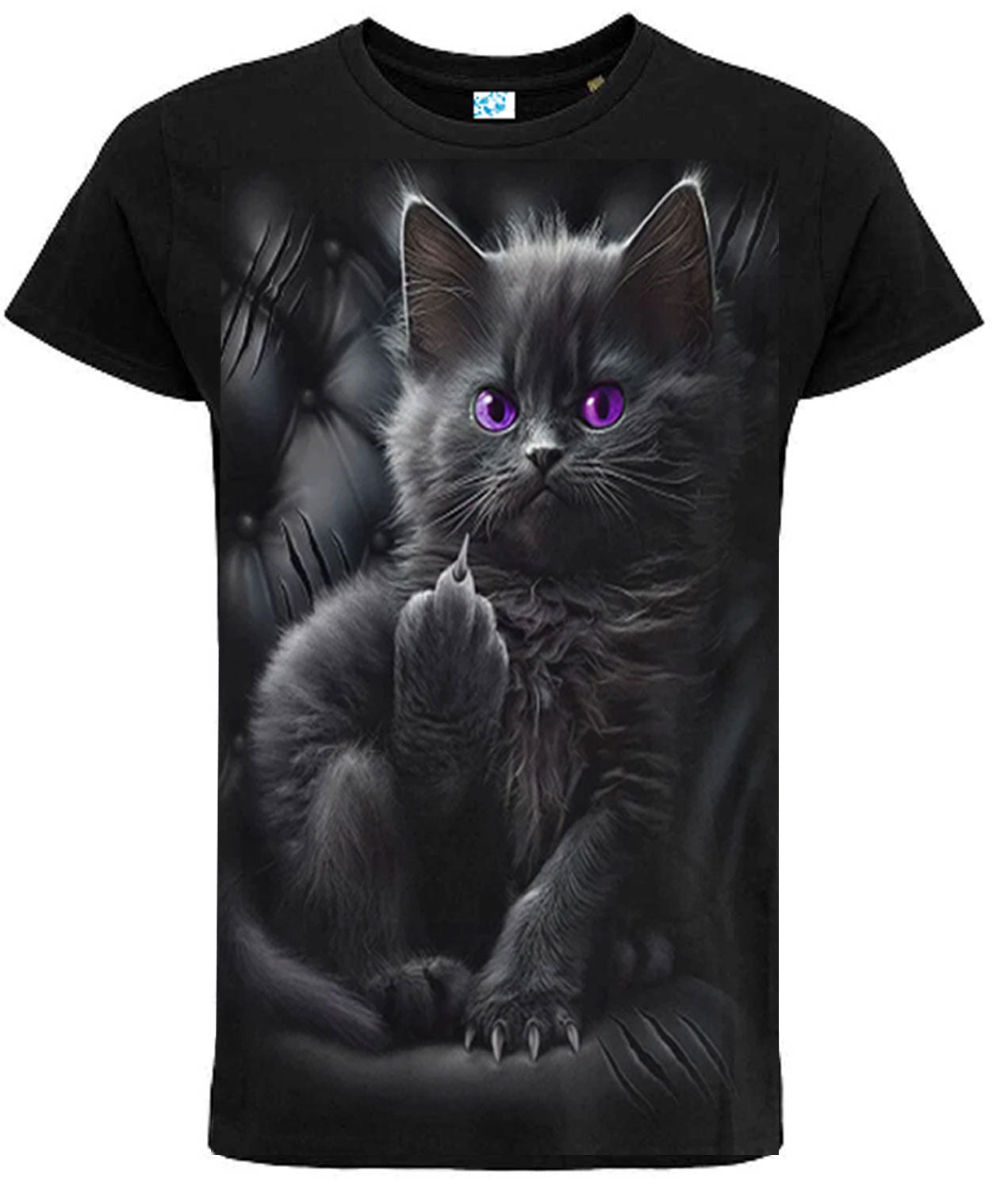 Inspired By SPIRAL DIRECT “Cattitude” T-Shirt – Funny Cute Black Cat with Attitude