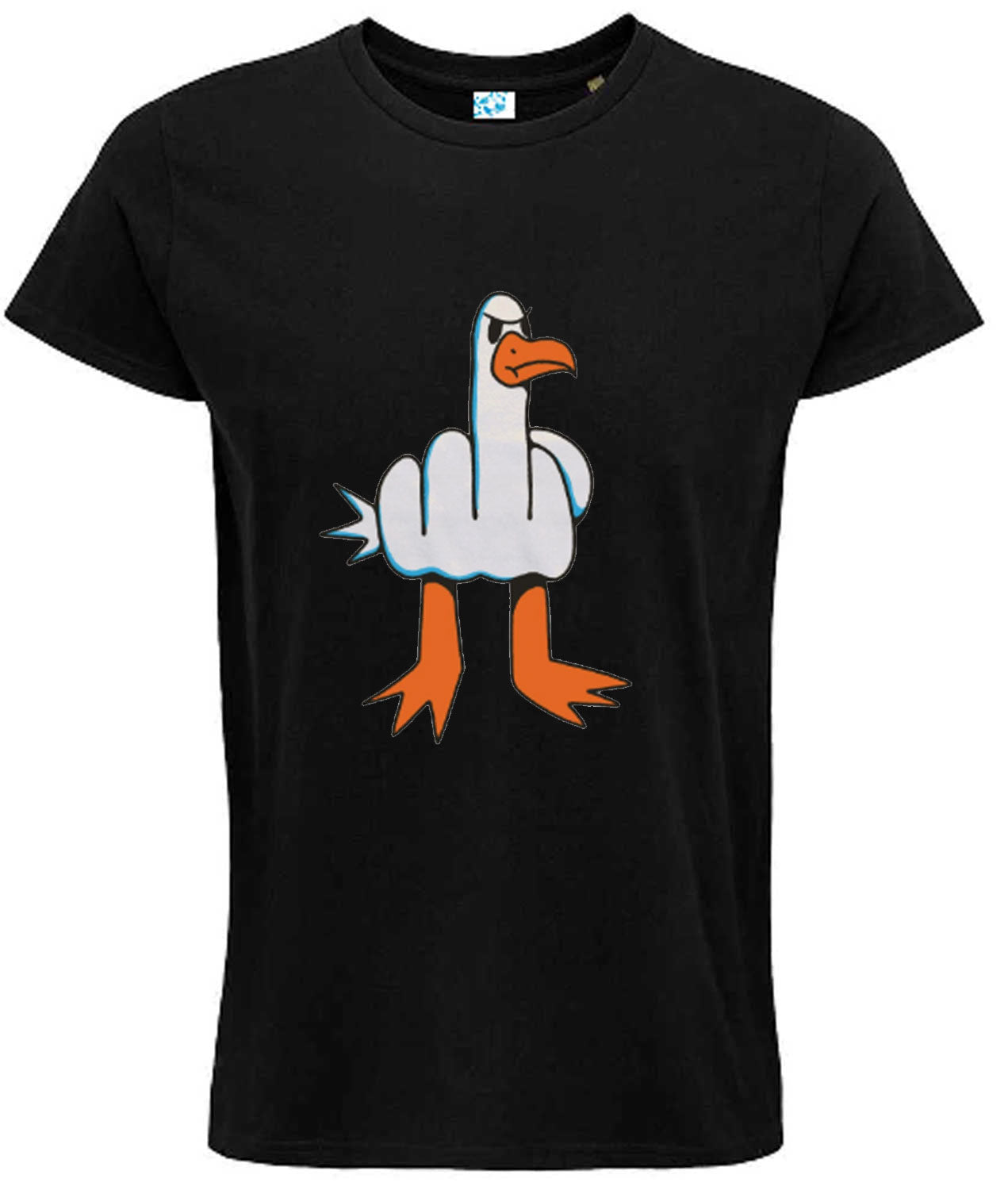 Funny Rude Seagull Graphic T-Shirt for Men – Regular Fit 100% Cotton Tee