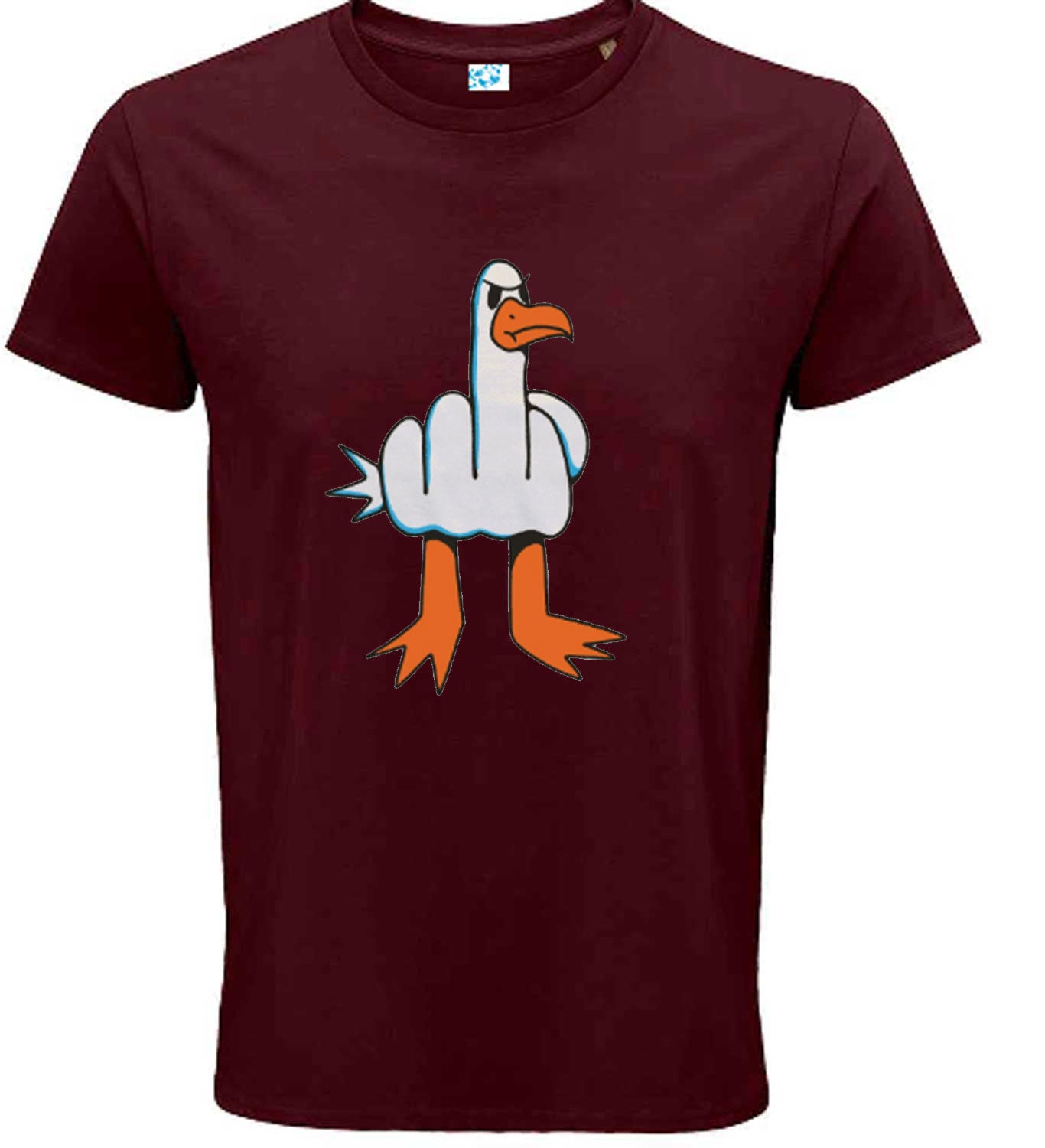 Funny Rude Seagull Graphic T-Shirt for Men – Regular Fit 100% Cotton Tee