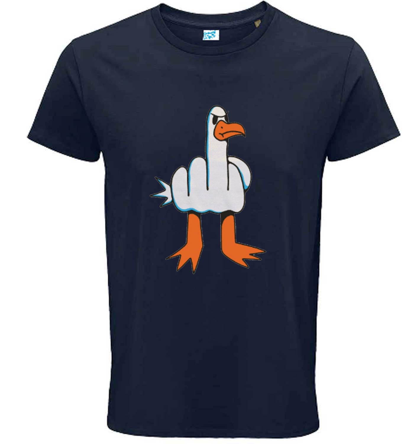 Funny Rude Seagull Graphic T-Shirt for Men – Regular Fit 100% Cotton Tee