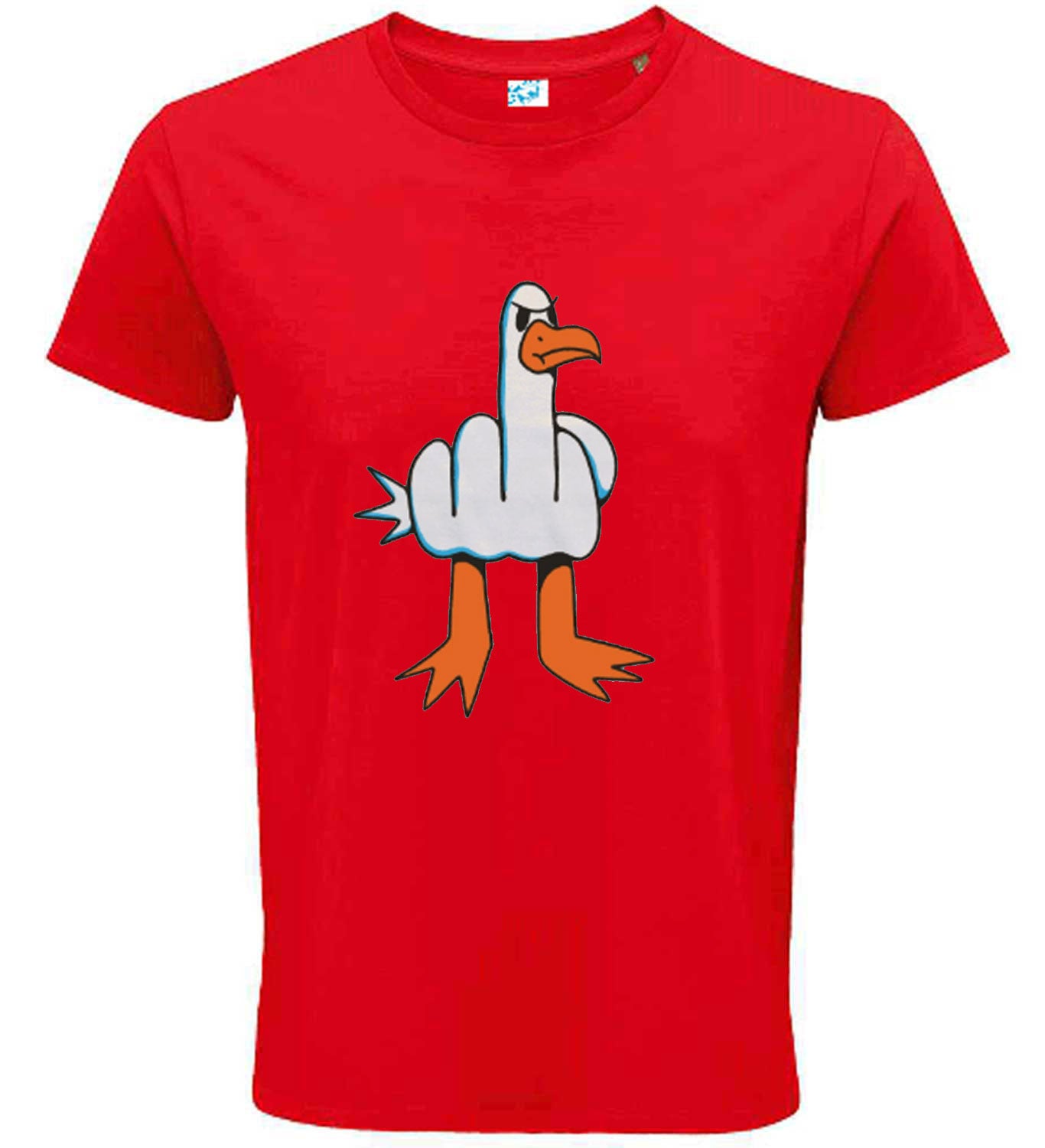 Funny Rude Seagull Graphic T-Shirt for Men – Regular Fit 100% Cotton Tee