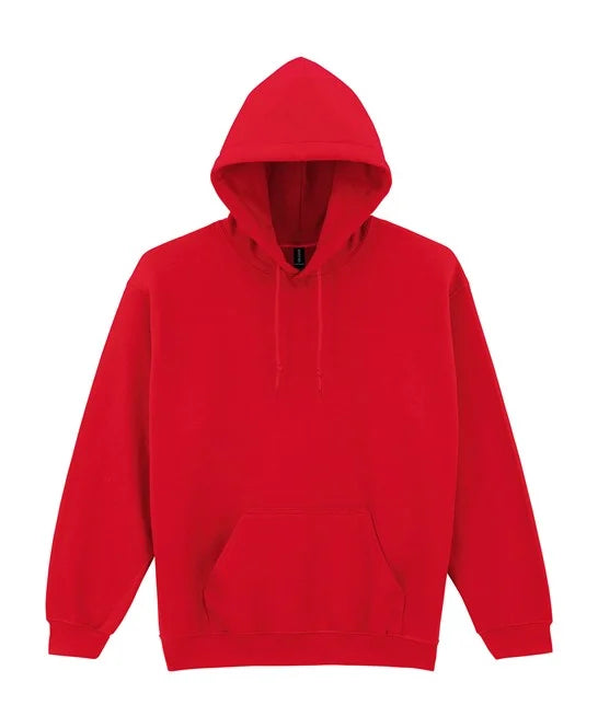 Red Gildan Heavy Blend hooded sweatshirt