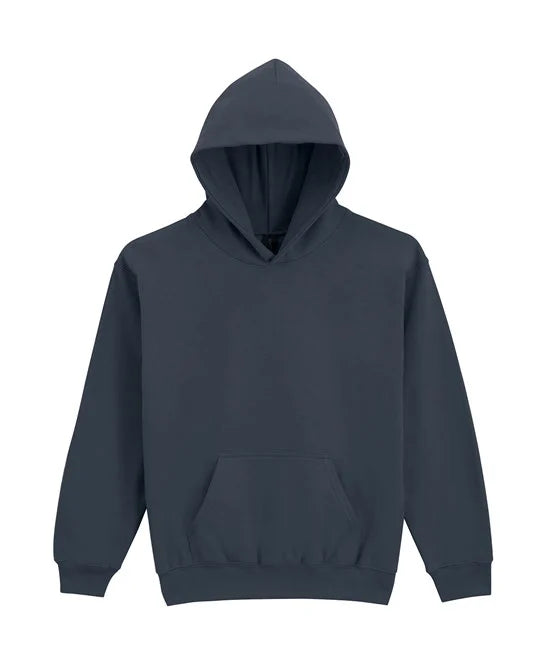 Dark Heather GD67B kids hooded sweatshirt