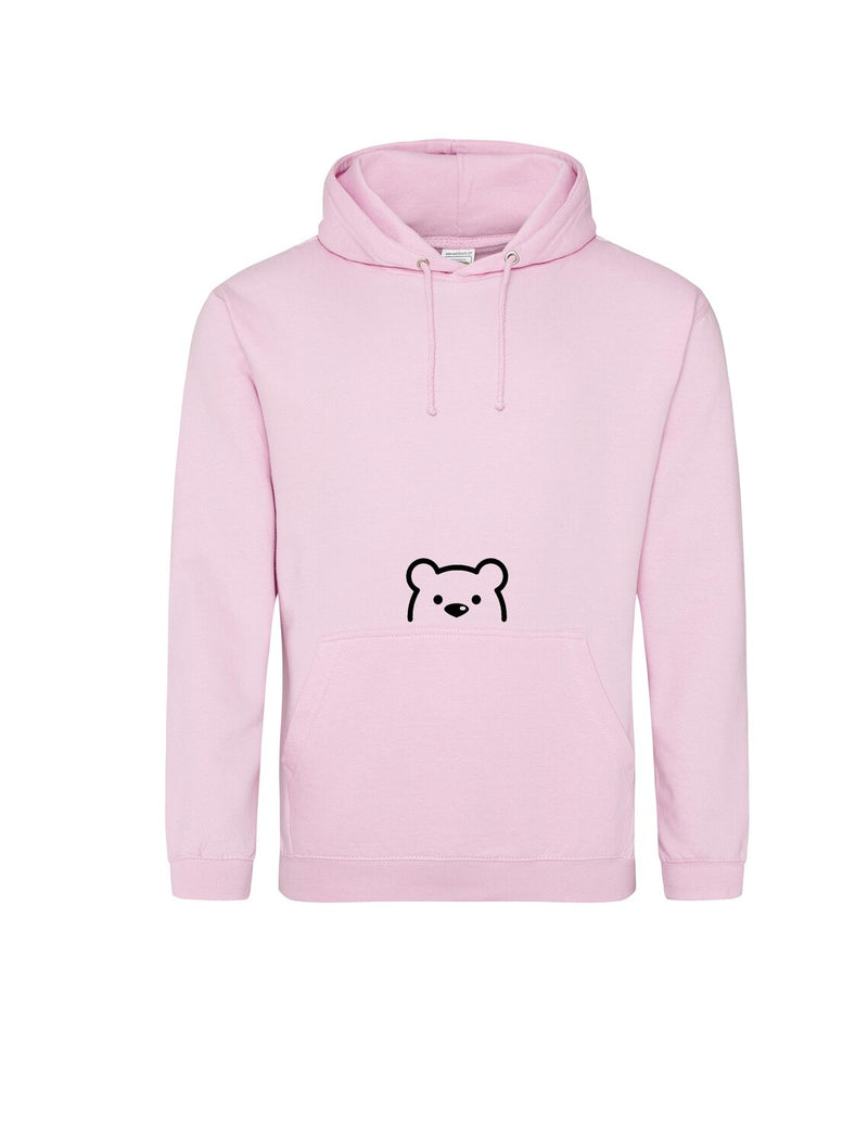 Peek-a-Boo Panda Hoodie – Polycotton Kangaroo Pouch Pocket Sweatshirt