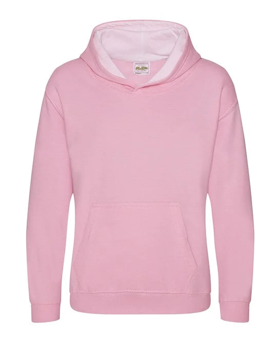 Baby Pink / Arctic White JH03J kids hooded sweatshirt