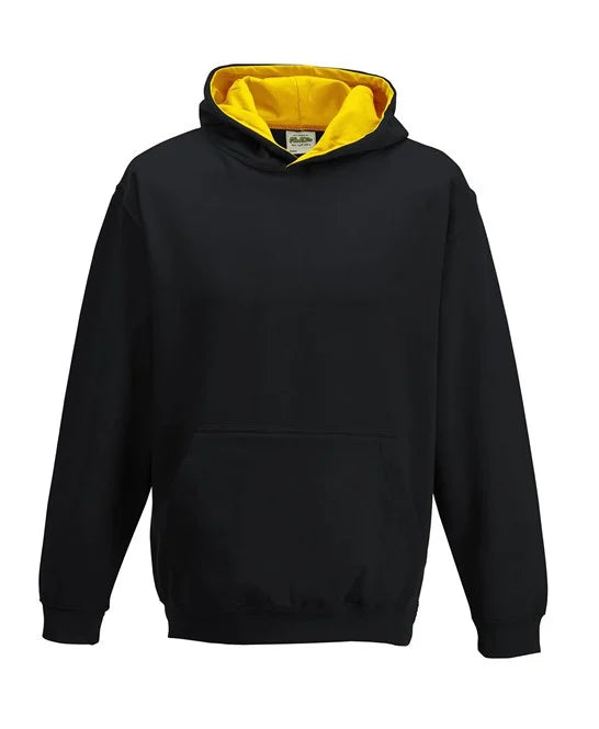 Jet Black / Gold JH03J kids hooded sweatshirt