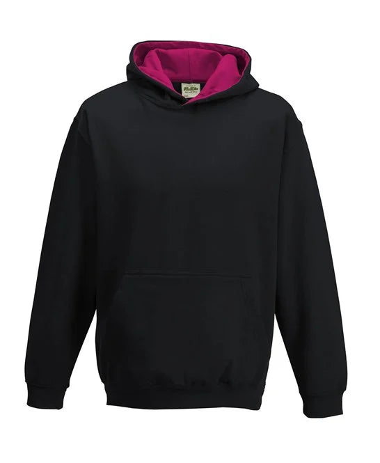 Jet Black / Hot Pink JH03J kids hooded sweatshirt