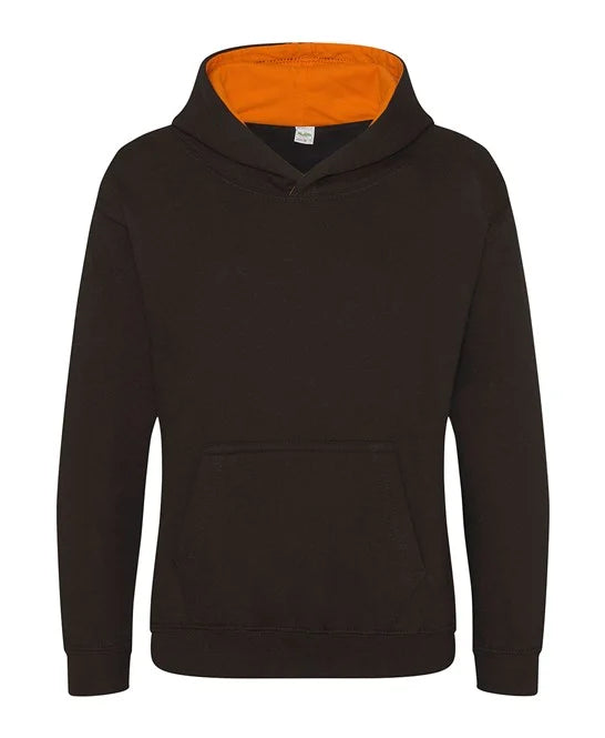 Jet Black / Orange Crush JH03J kids hooded sweatshirt