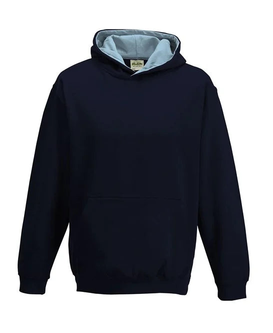 New French Navy / Sky Blue JH03J kids hooded sweatshirt