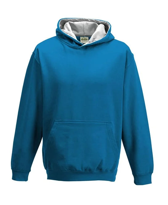 Sapphire Blue / Heather Grey JH03J kids hooded sweatshirt