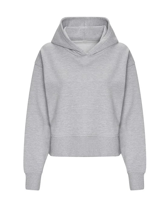 Heather Grey JH305 women's hooded sweatshirt