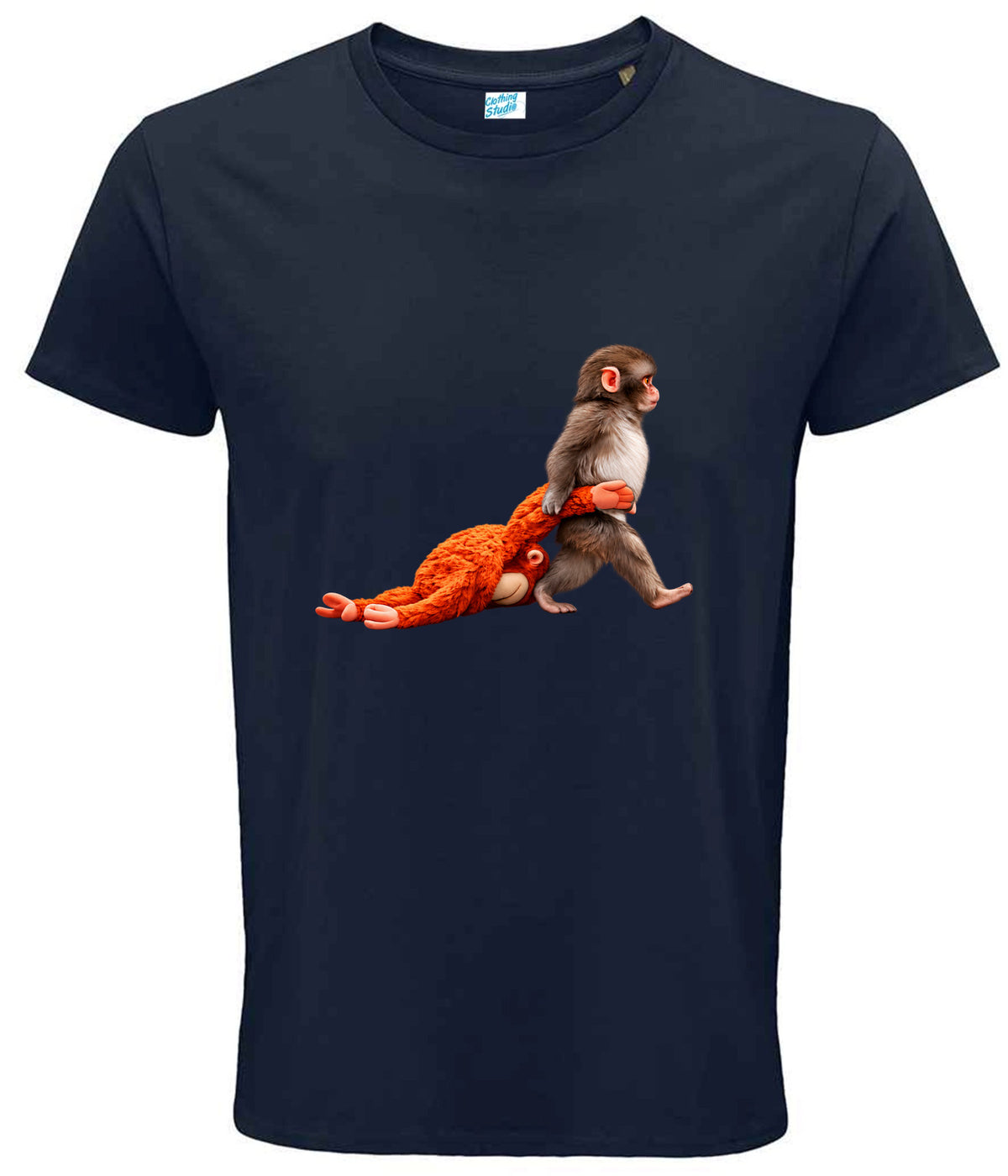 Cute Monkey Graphic T-Shirt, Cute Animal Crew Neck Top for Boys and Girls