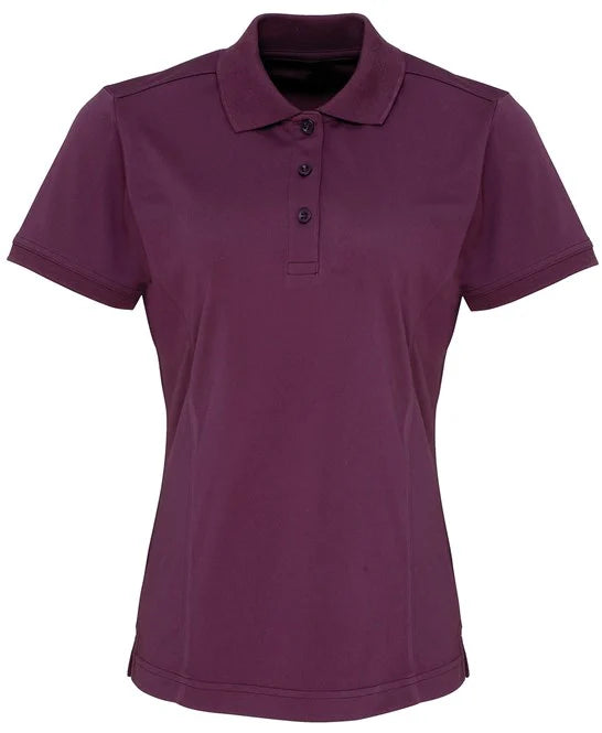 Aubergine women's performance polo shirt
