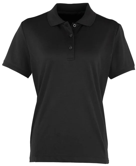 Black women's performance polo shirt