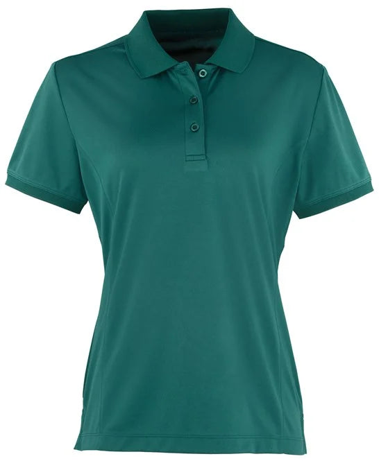 Bottle Green women's performance polo shirt