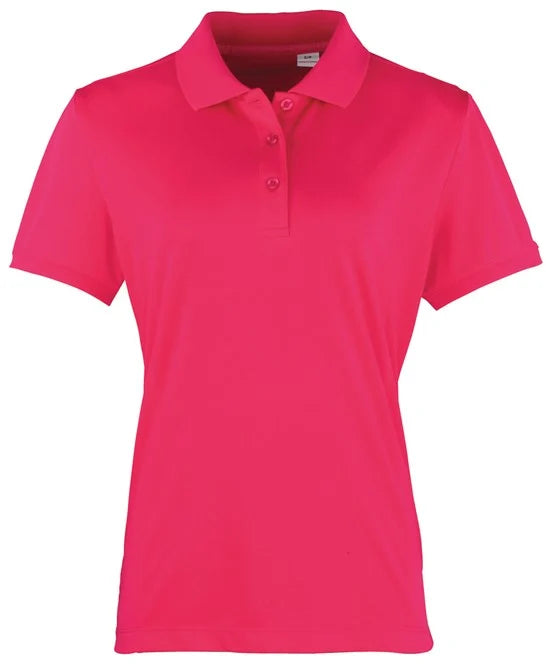 Hot Pink women's performance polo shirt