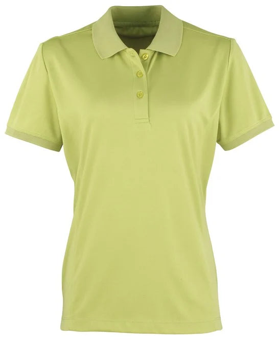 Lime women's performance polo shirt