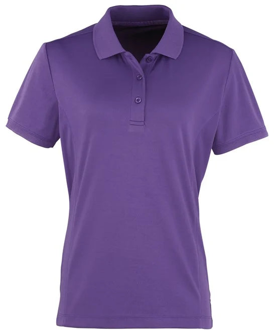 Purple women's performance polo shirt