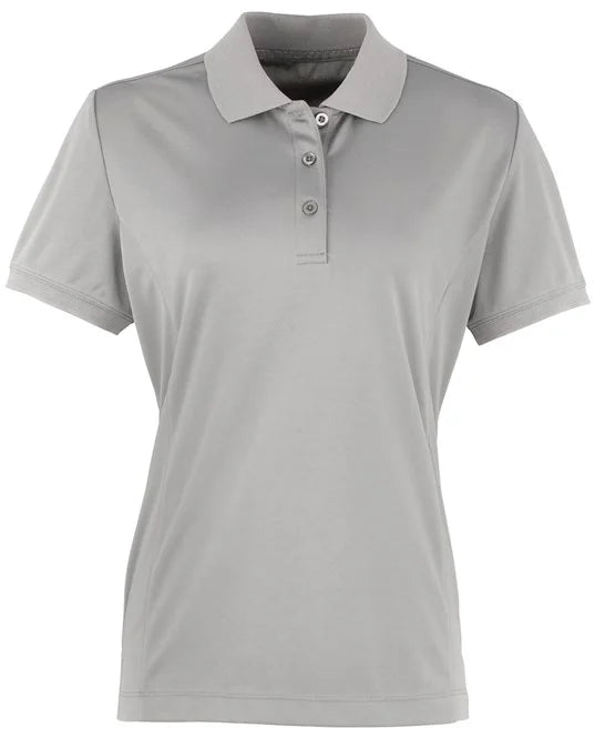 Silver women's performance polo shirt