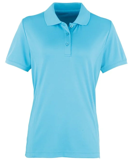 Turquoise women's performance polo shirt