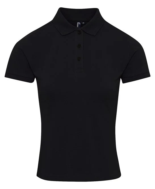 Black women's performance polo shirt