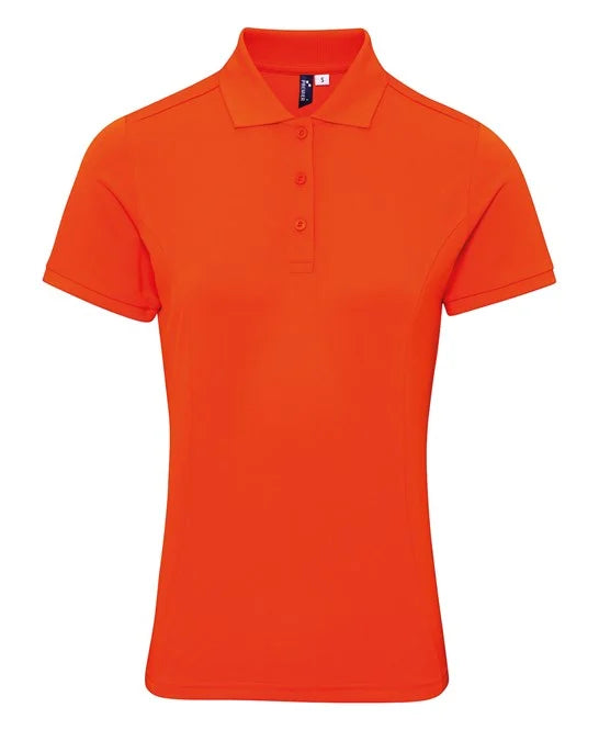 Orange women's performance polo shirt