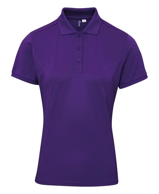 Purple women's performance polo shirt