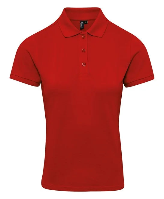 Red women's performance polo shirt