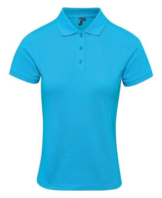 Turquoise women's performance polo shirt