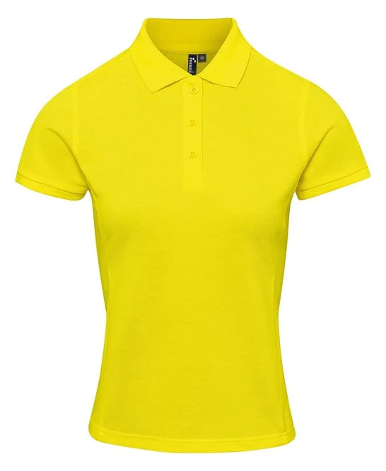 Yellow women's performance polo shirt
