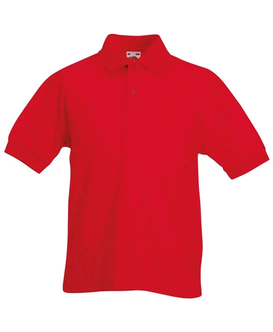 Red SS417 kids polo shirt