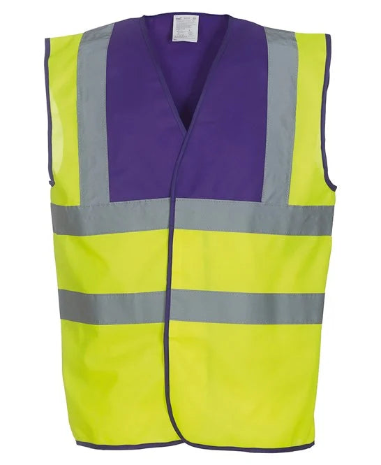 Purple Yoke / Yellow YK001 high visibility vest