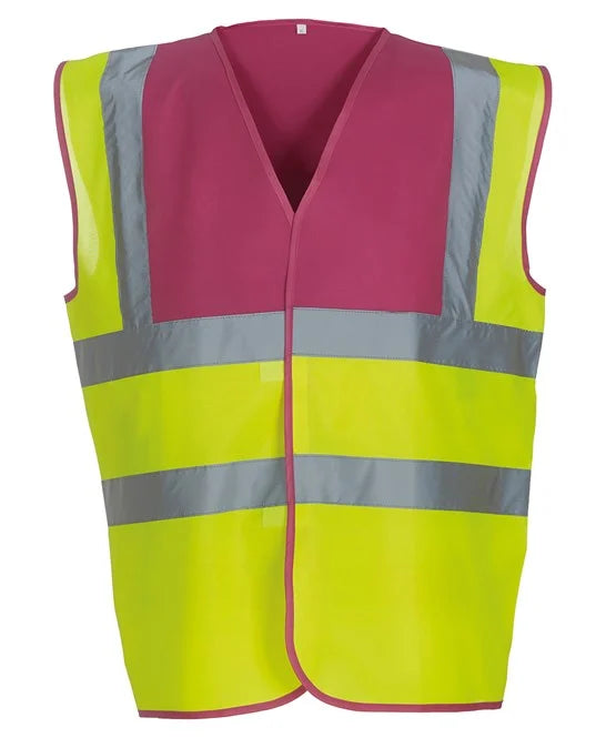 Raspberry Yoke / Yellow YK001 high visibility vest